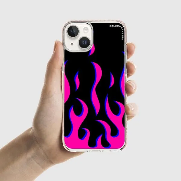iPhone Case - Black & Pink Flames