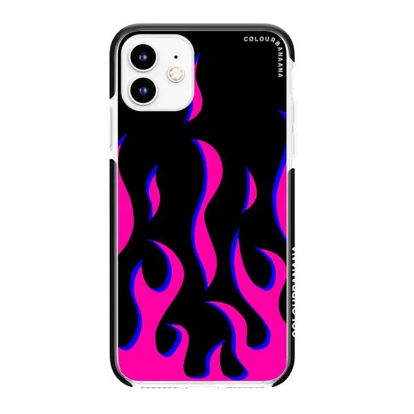 iPhone Case - Black & Pink Flames