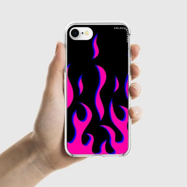 iPhone Case - Black & Pink Flames