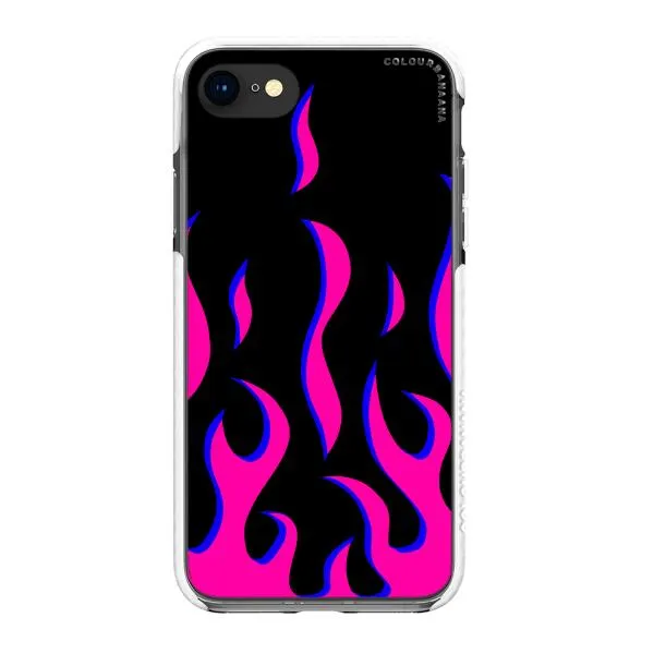 iPhone Case - Black & Pink Flames
