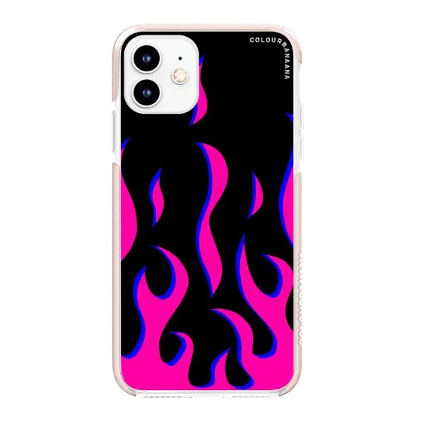 iPhone Case - Black & Pink Flames