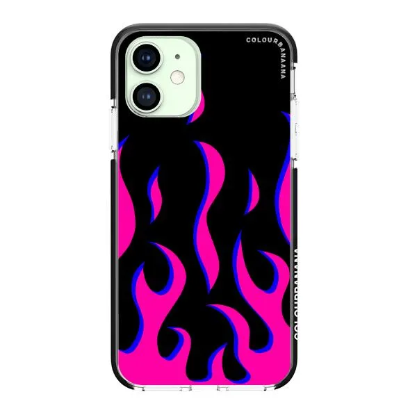 iPhone Case - Black & Pink Flames