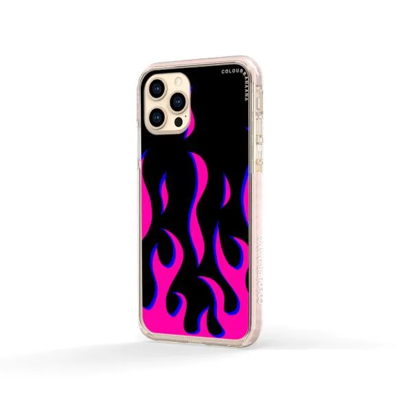 iPhone Case - Black & Pink Flames