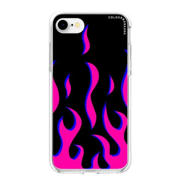 iPhone Case - Black & Pink Flames