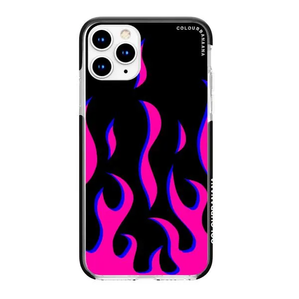 iPhone Case - Black & Pink Flames
