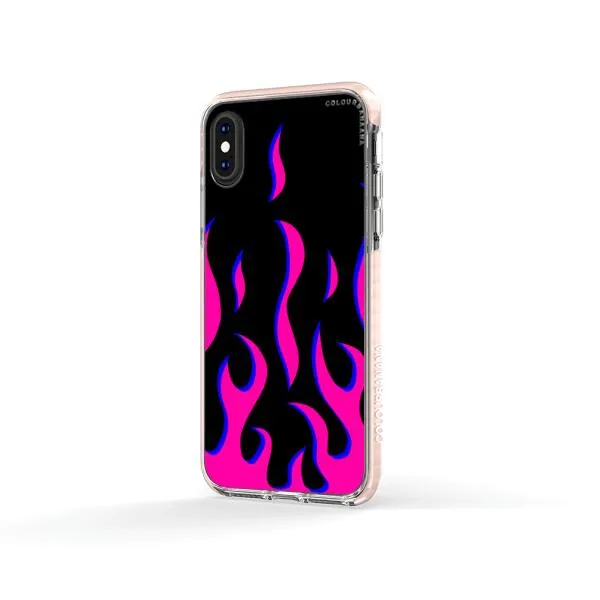 iPhone Case - Black & Pink Flames