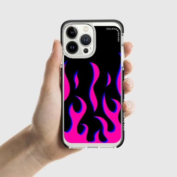 iPhone Case - Black & Pink Flames