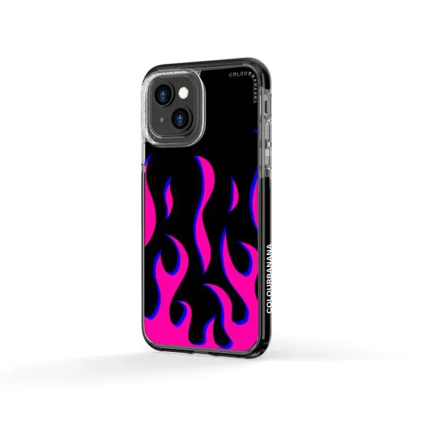 iPhone Case - Black & Pink Flames