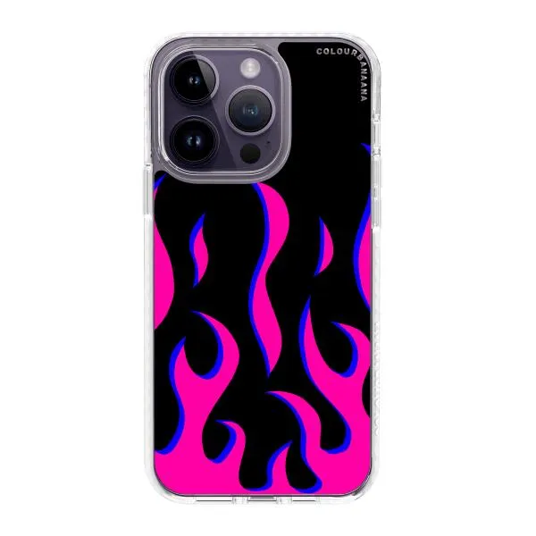 iPhone Case - Black & Pink Flames