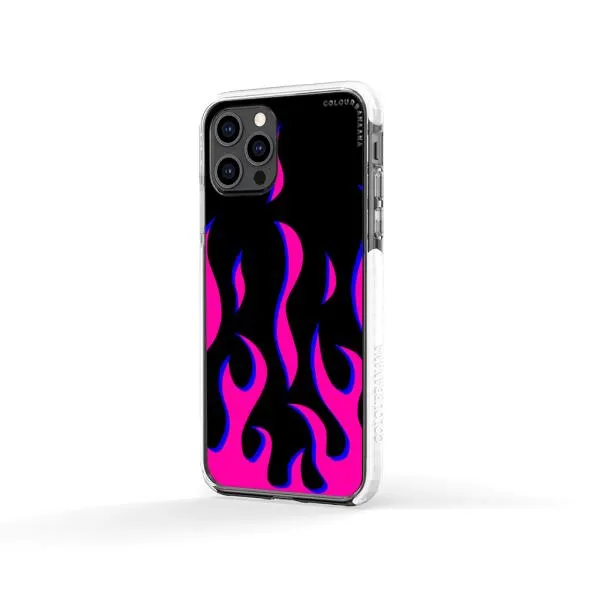 iPhone Case - Black & Pink Flames