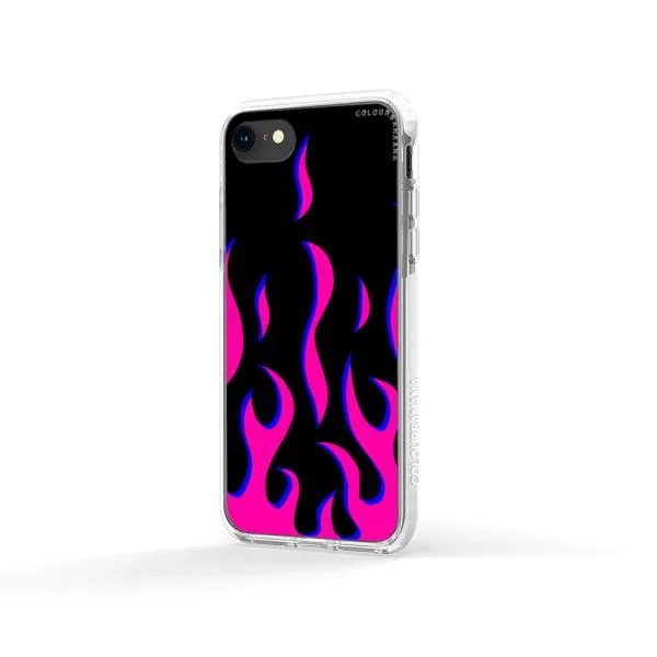 iPhone Case - Black & Pink Flames