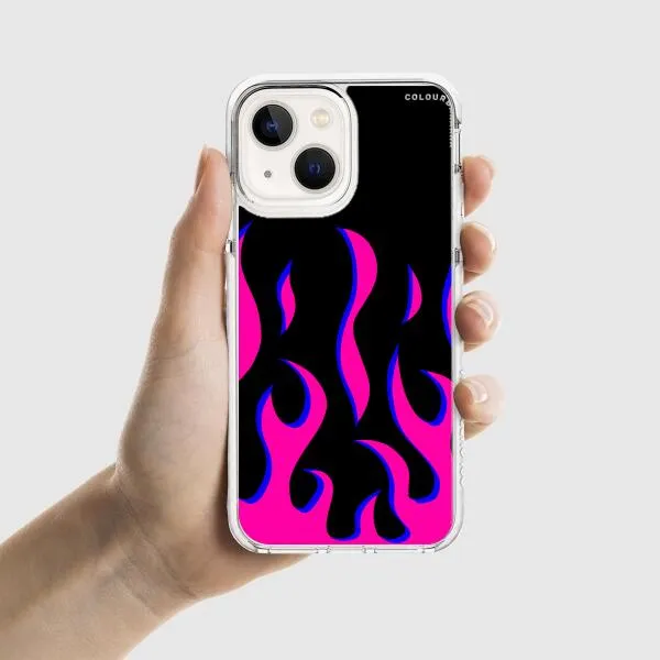 iPhone Case - Black & Pink Flames