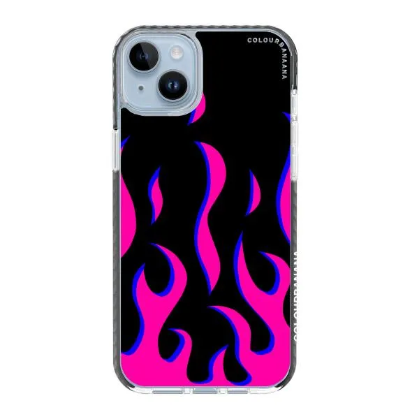 iPhone Case - Black & Pink Flames