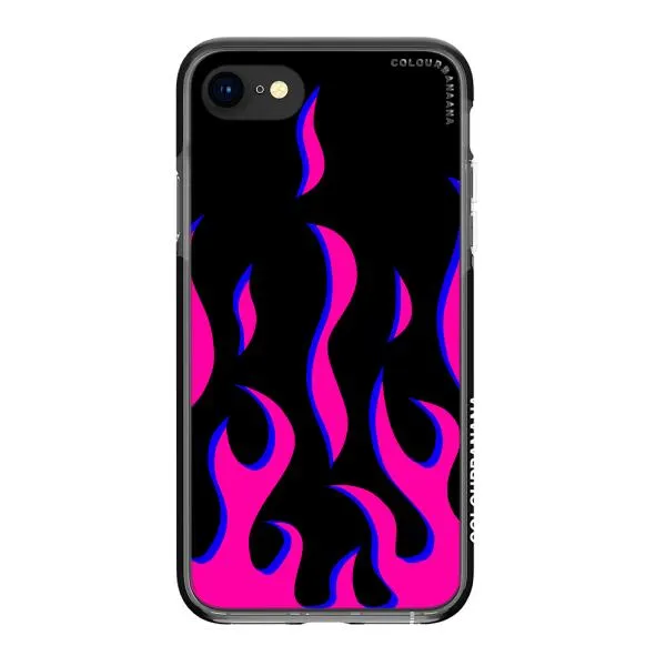 iPhone Case - Black & Pink Flames