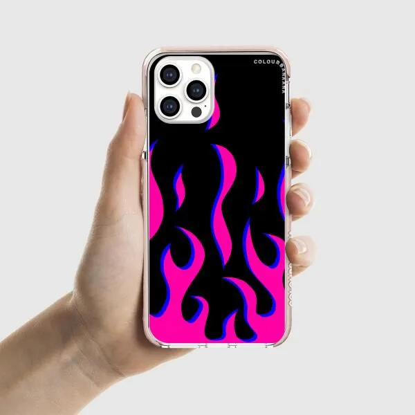iPhone Case - Black & Pink Flames