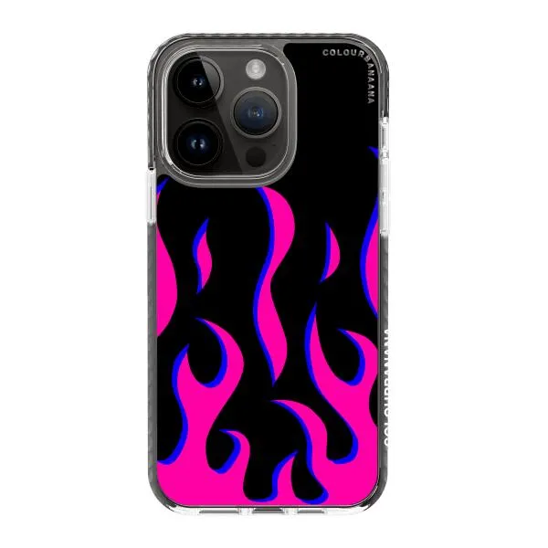 iPhone Case - Black & Pink Flames