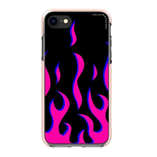 iPhone Case - Black & Pink Flames