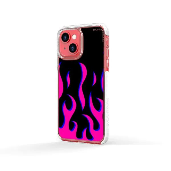 iPhone Case - Black & Pink Flames