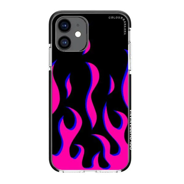iPhone Case - Black & Pink Flames