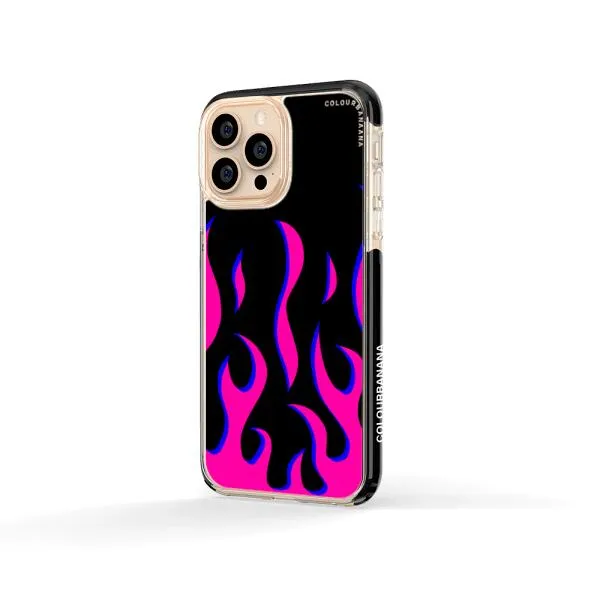 iPhone Case - Black & Pink Flames