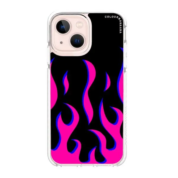 iPhone Case - Black & Pink Flames