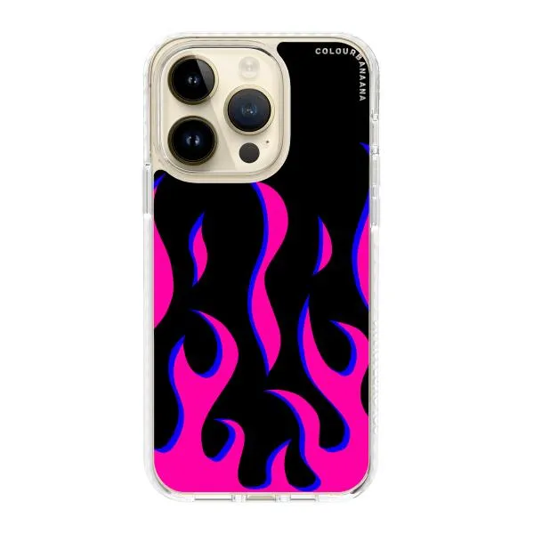 iPhone Case - Black & Pink Flames