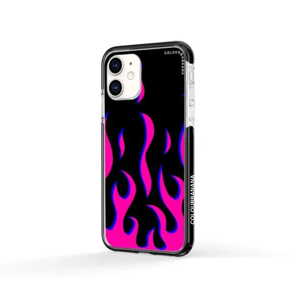 iPhone Case - Black & Pink Flames