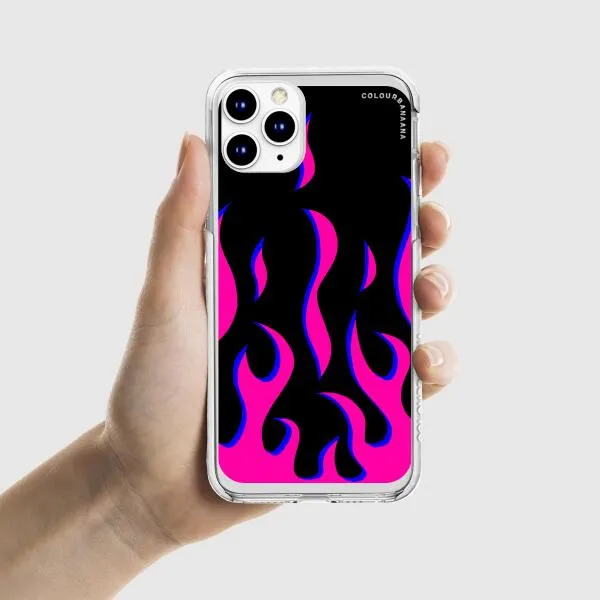 iPhone Case - Black & Pink Flames