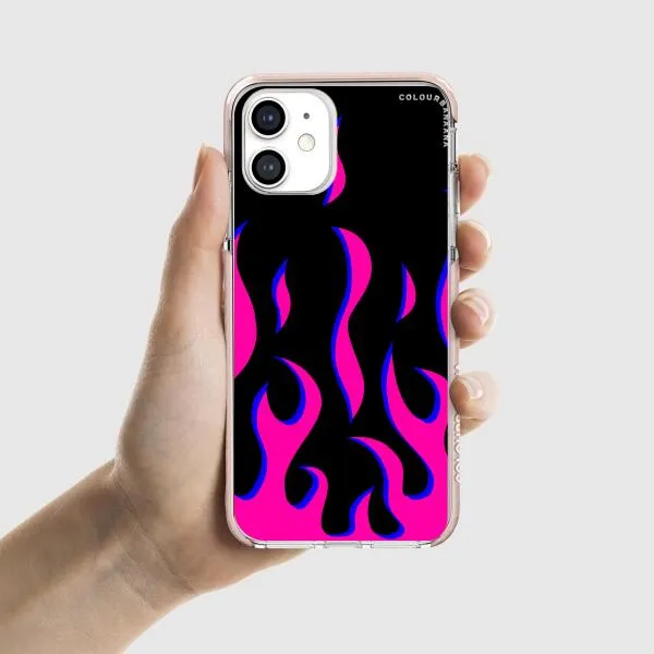 iPhone Case - Black & Pink Flames