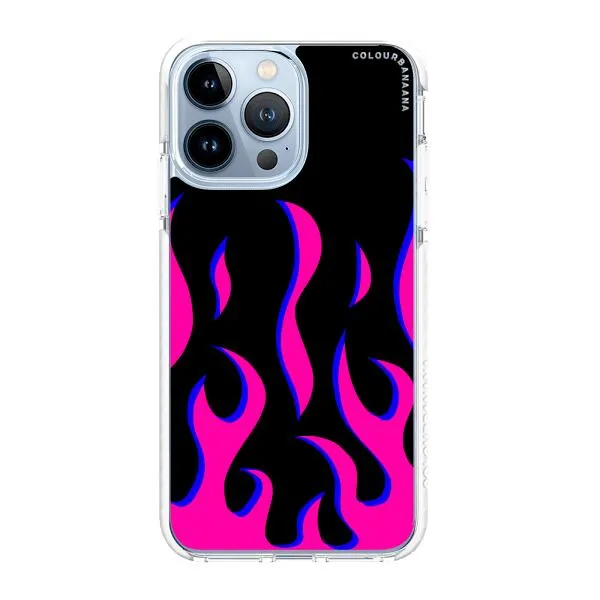 iPhone Case - Black & Pink Flames