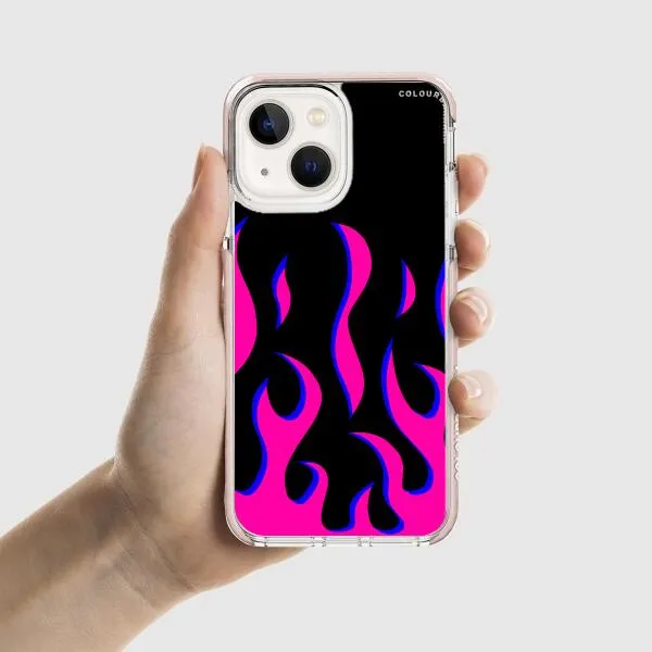 iPhone Case - Black & Pink Flames