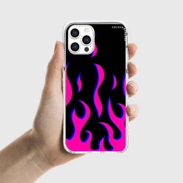 iPhone Case - Black & Pink Flames