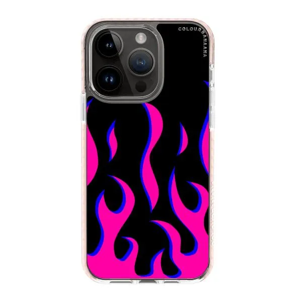 iPhone Case - Black & Pink Flames