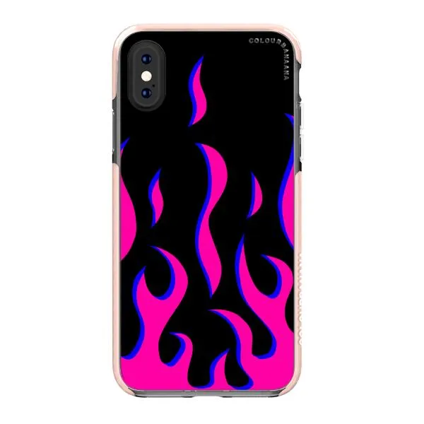 iPhone Case - Black & Pink Flames
