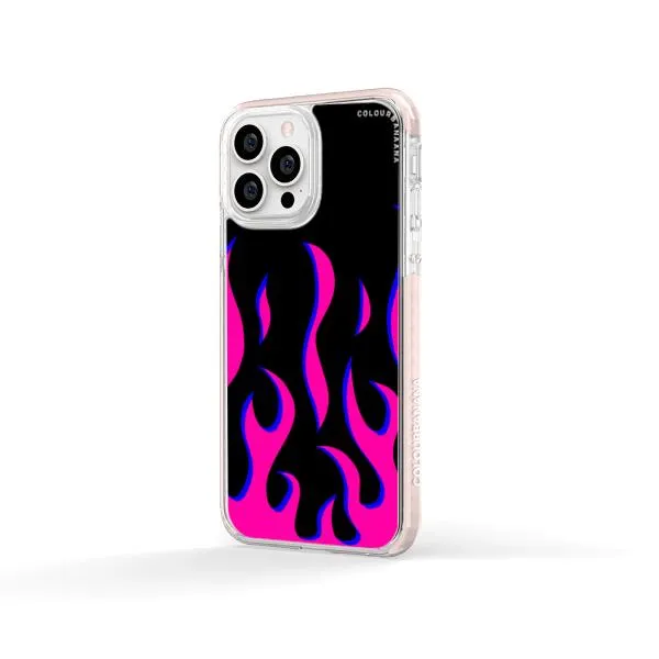 iPhone Case - Black & Pink Flames