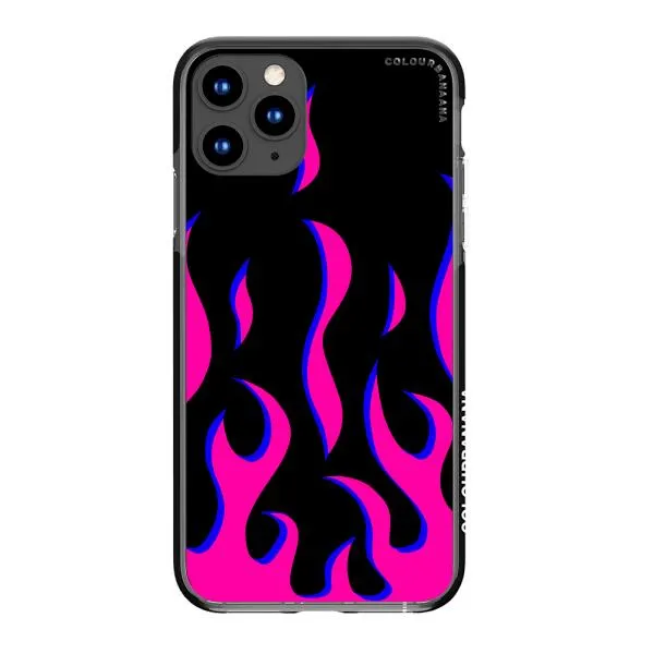 iPhone Case - Black & Pink Flames