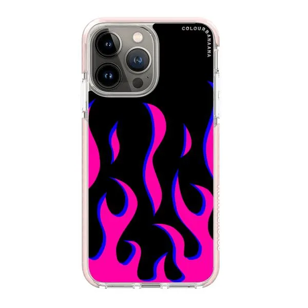 iPhone Case - Black & Pink Flames