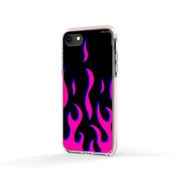 iPhone Case - Black & Pink Flames