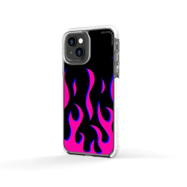 iPhone Case - Black & Pink Flames