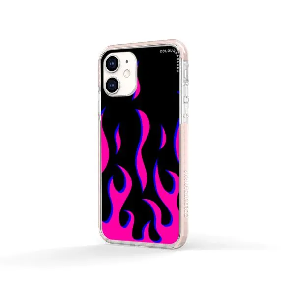 iPhone Case - Black & Pink Flames