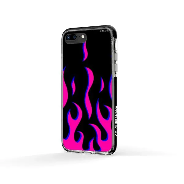 iPhone Case - Black & Pink Flames