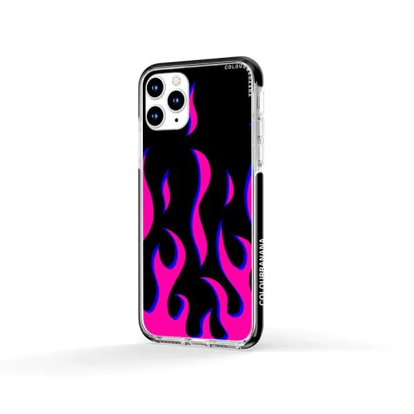 iPhone Case - Black & Pink Flames