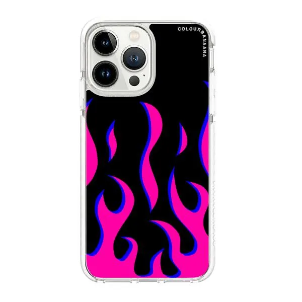 iPhone Case - Black & Pink Flames