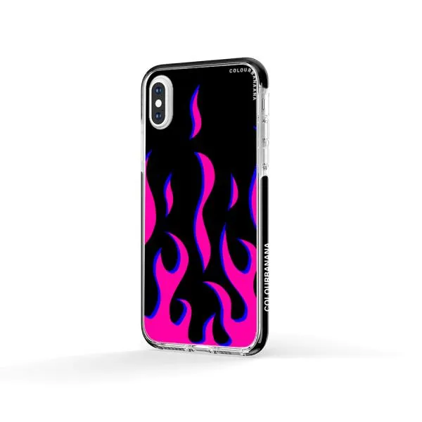 iPhone Case - Black & Pink Flames