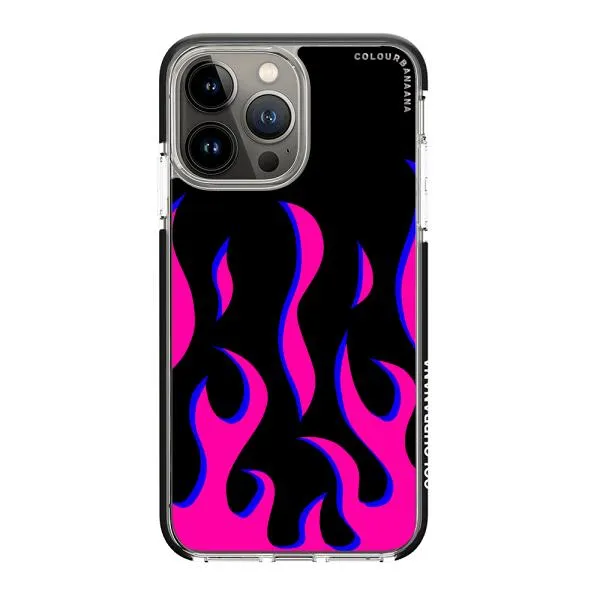 iPhone Case - Black & Pink Flames