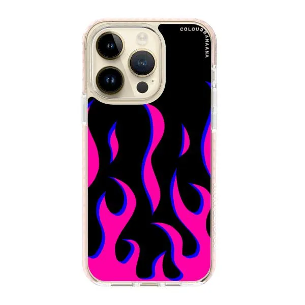 iPhone Case - Black & Pink Flames