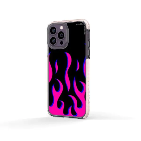 iPhone Case - Black & Pink Flames