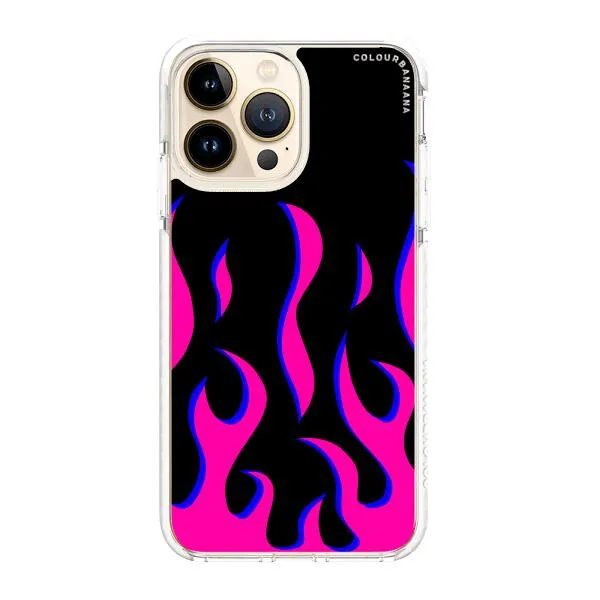 iPhone Case - Black & Pink Flames