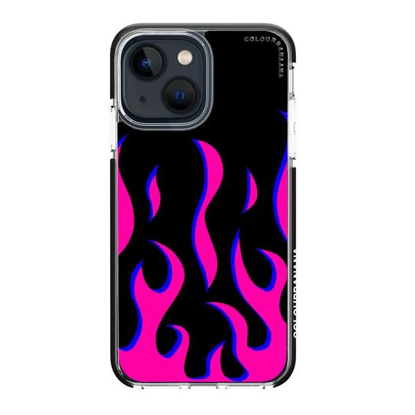 iPhone Case - Black & Pink Flames