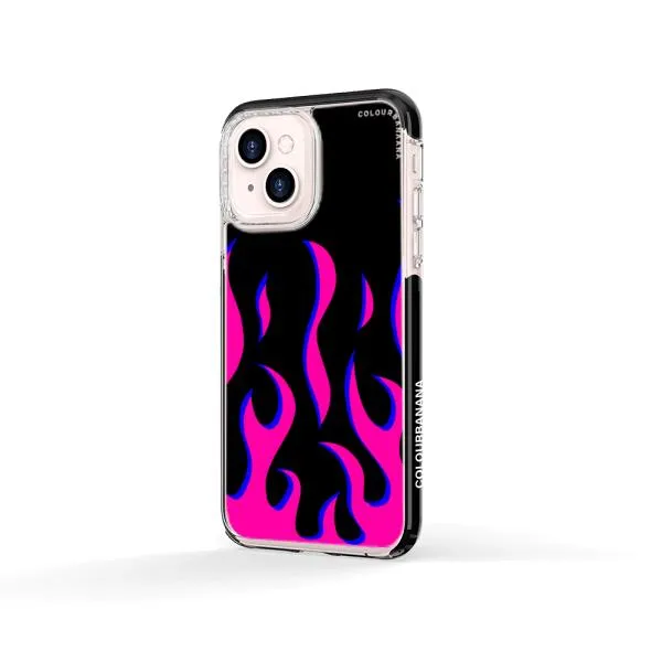 iPhone Case - Black & Pink Flames